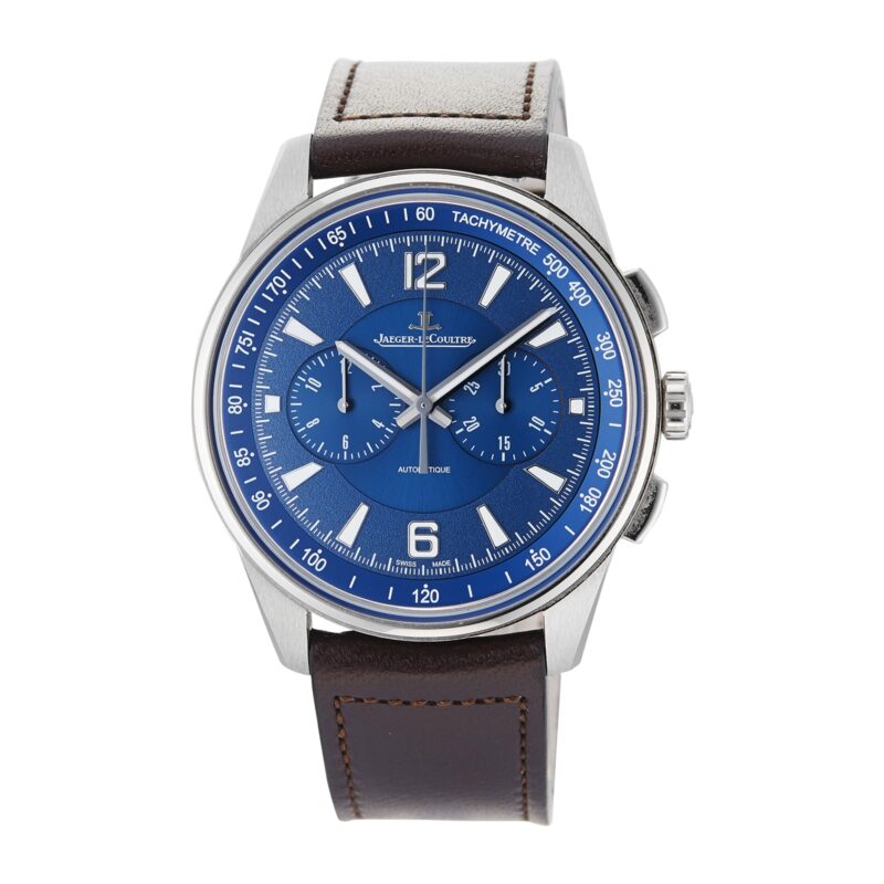 Pre-Owned Jaeger-LeCoultre Polaris Chronograph Blue Steel Mens Watch Q9028480