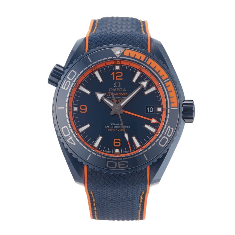 Pre-Owned OMEGA Seamaster Planet Ocean 'Big Blue' 600 Master Chronometer GMT 45.5 Mens Watch 215.92.46.22.03.001