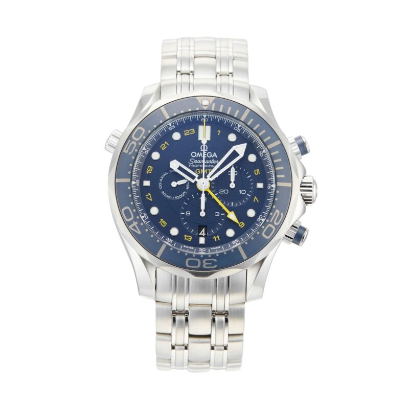 Pre-Owned Omega Seamaster Diver 300M GMT Mens Watch 212.30.44.52.03.001