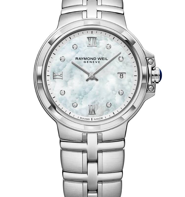 Raymond Weil Ladies Parsifal Classic Mother Of Pearl Diamond Bracelet Watch 5180-ST-00995