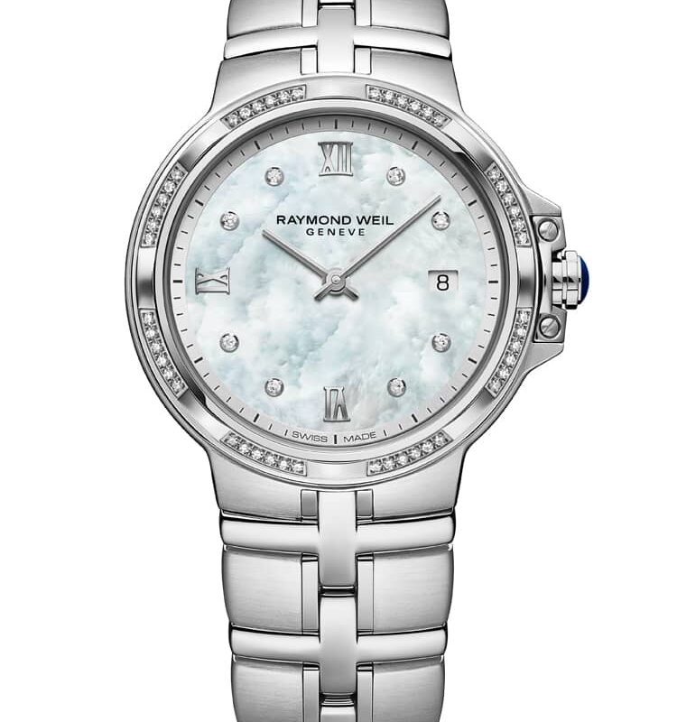 Raymond Weil Ladies Parsifal Classic Mother Of Pearl Diamond Set Dial Bracelet Watch 5180-STS-00995
