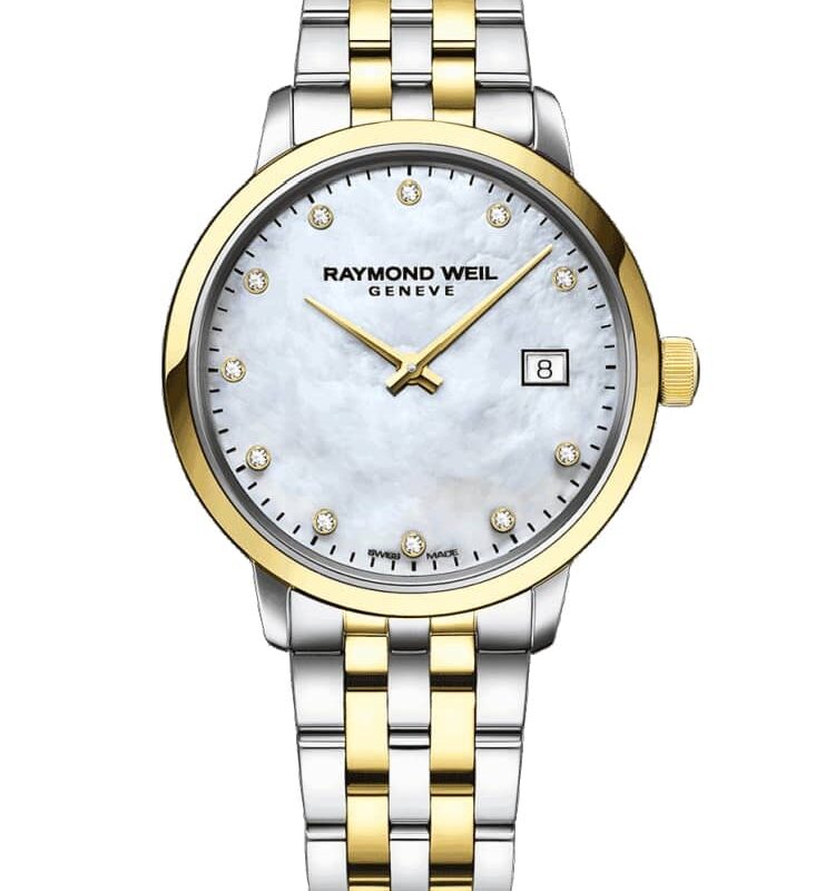 Raymond Weil Ladies Toccata Two Tone Diamond Set Mother Of Pearl Dial Bracelet Watch 5985-STP-97081
