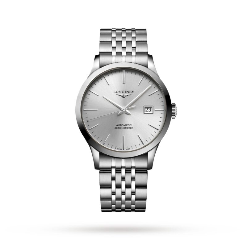Record 40mm Mens Watch Sunray Silver
