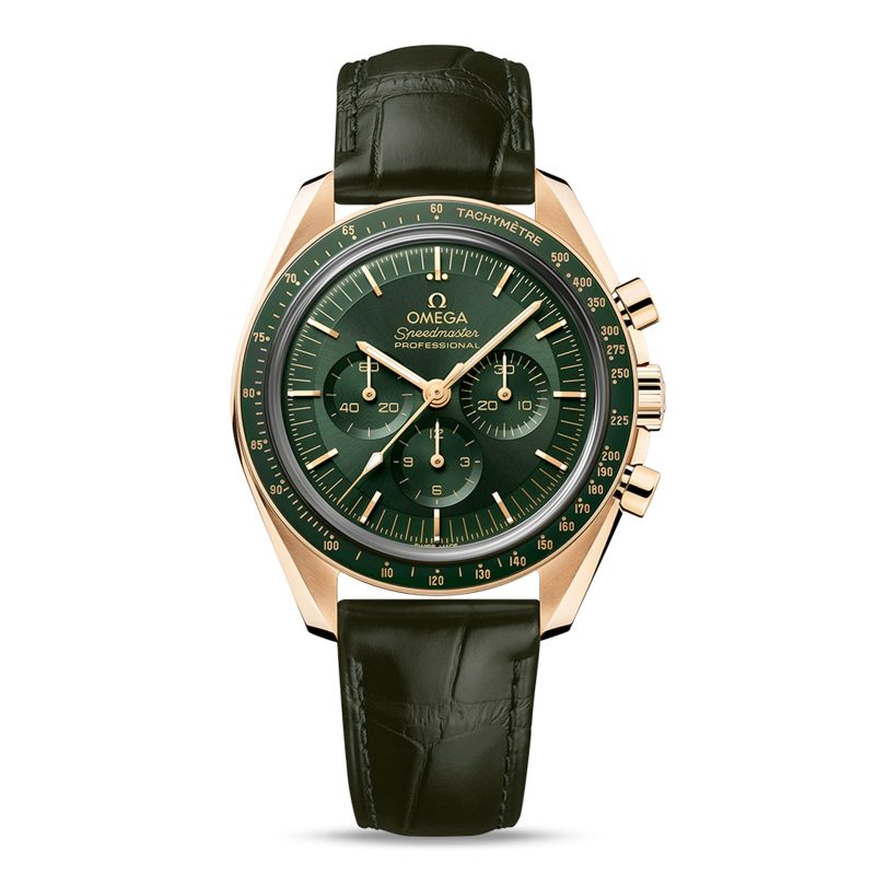 Speedmaster Moonwatch Professional Co-Axial Master Chronometer Chronograph 42mm Mens Watch Green Moonshine Gold