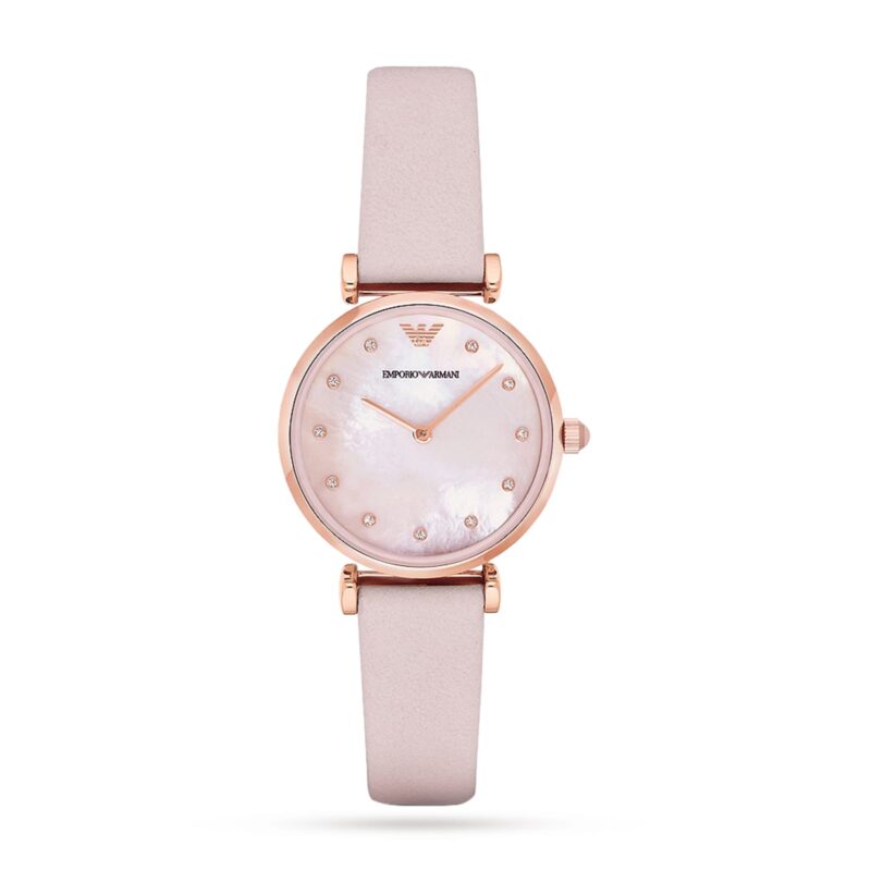 T-Bar Ladies Pink Leather Strap Watch