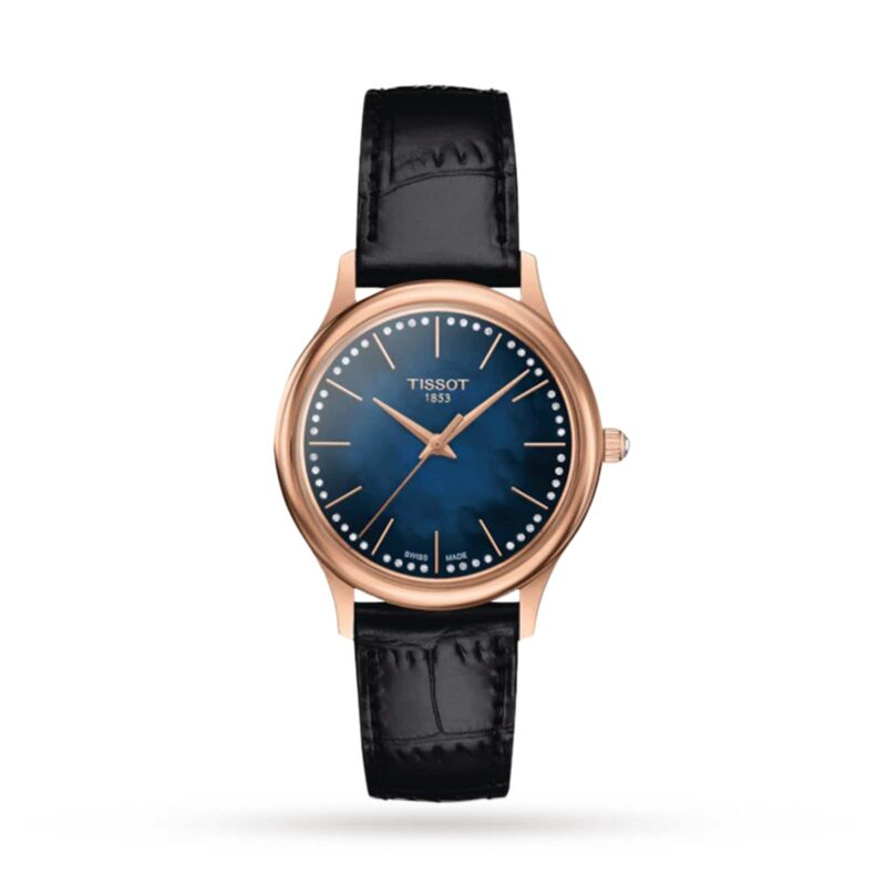 T-Gold Excellence Lady 18K Gold 32mm Ladies Watch Blue