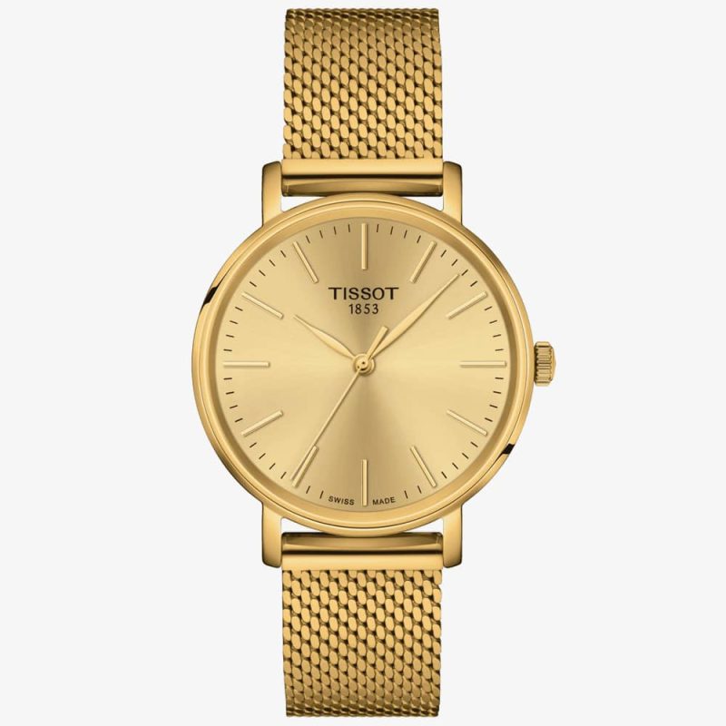 Tissot Everytime Lady Gold Plated Mesh Watch T143.210.33.021.00
