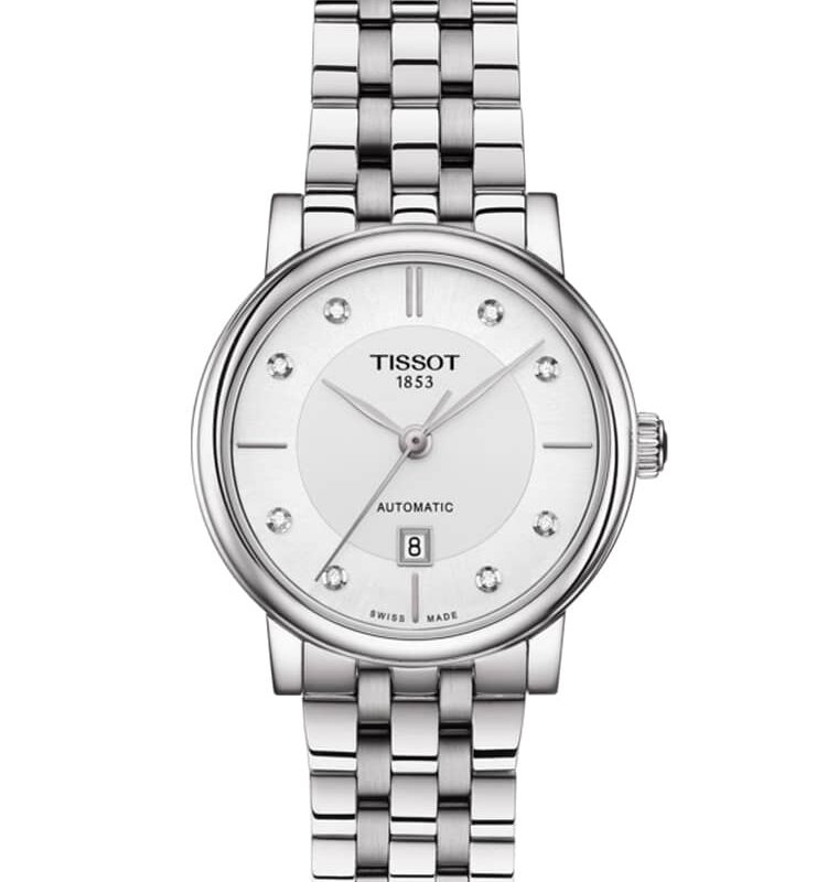 Tissot Ladies T-Classic Carson Premium Automatic Diamond Bracelet Watch T122.207.11.036.00