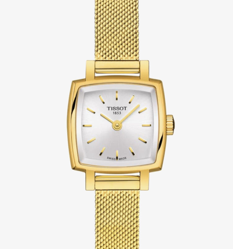 Tissot Ladies T-Lady Lovely Square Gold Tone Mesh Bracelet Watch T058.109.33.031.00