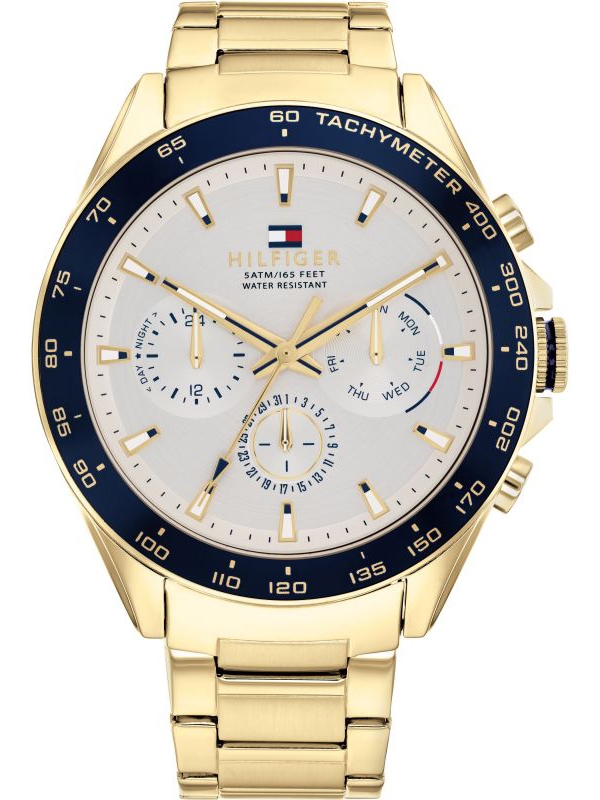 Tommy Hilfiger Mens Owen Gold Plated Chronograph Watch 1791969