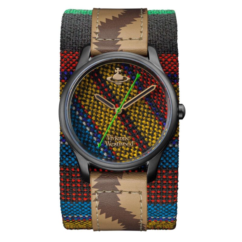 Vivienne Westwood Africa Quartz Multi Coloured Dial Two-Tone Leather Strap Ladies Watch VV197BKAF
