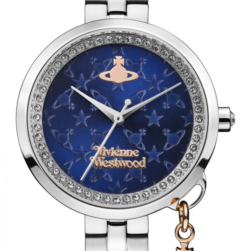 Vivienne Westwood Bow II Charm Stainless Steel Blue Dial Ladies' Watch