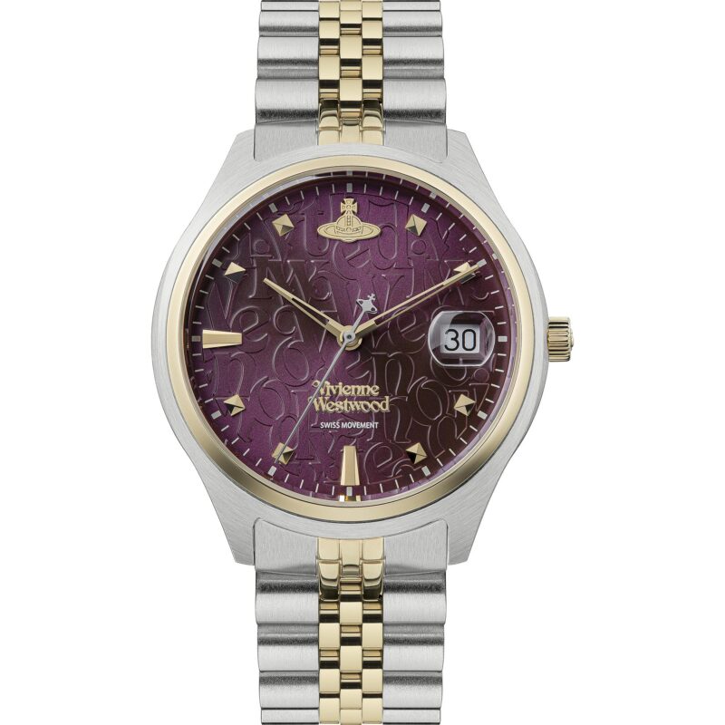 Vivienne Westwood Camberwell Quartz Purple Dial Two-Tone Stainless Steel Bracelet Ladies Watch VV261BYSG