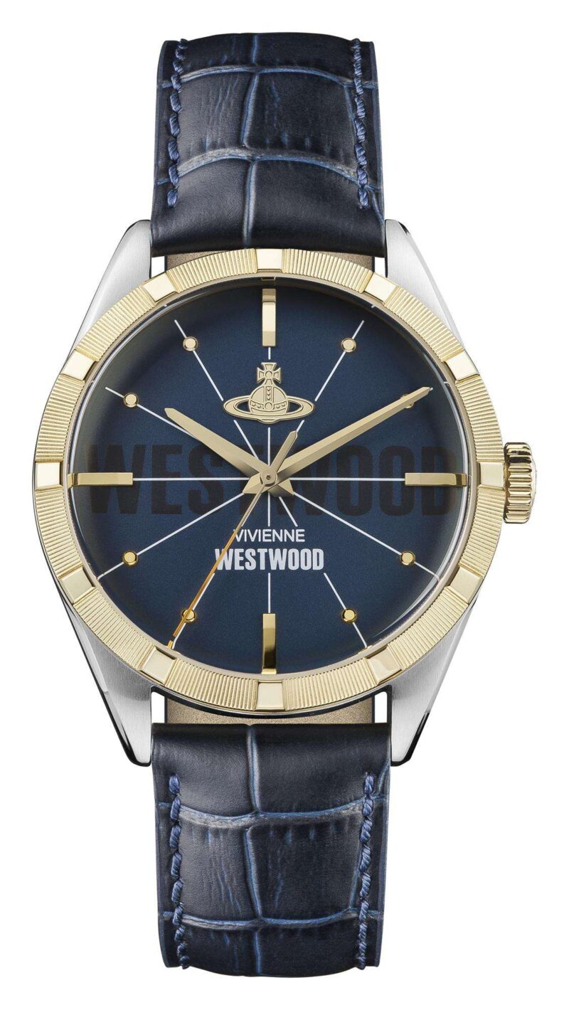 Vivienne Westwood Conduit Blue Dial Blue Leather Strap Men's Watch VV192NVNV
