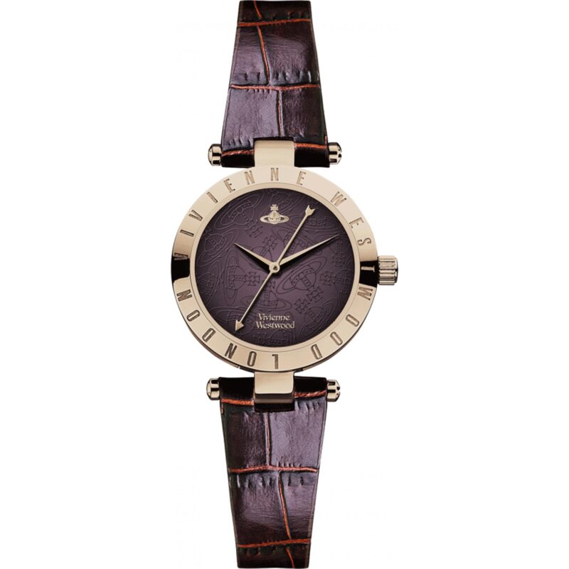 Vivienne Westwood Exclusive Westbourne II Rose Gold Plated Brown Leather Strap Ladies Watch VV092BRBR