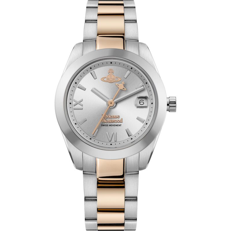 Vivienne Westwood Fenchurch Quartz Silver Dial Two-Tone Stainless Steel Bracelet Ladies Watch VV292SLSR