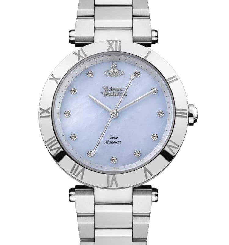 Vivienne Westwood Ladies Montagu Blue Mother Of Pearl Dial Bracelet Watch VV206BLSL
