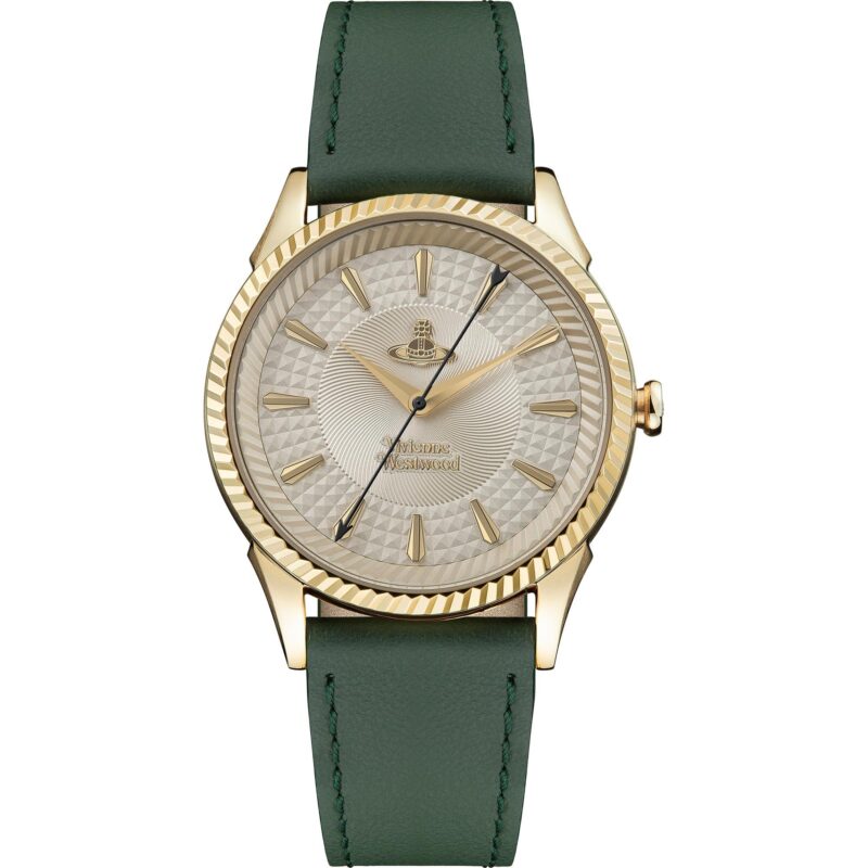Vivienne Westwood The Seymour Quartz Gold Dial Green Leather Strap Ladies Watch VV240GDGR RRP £215
